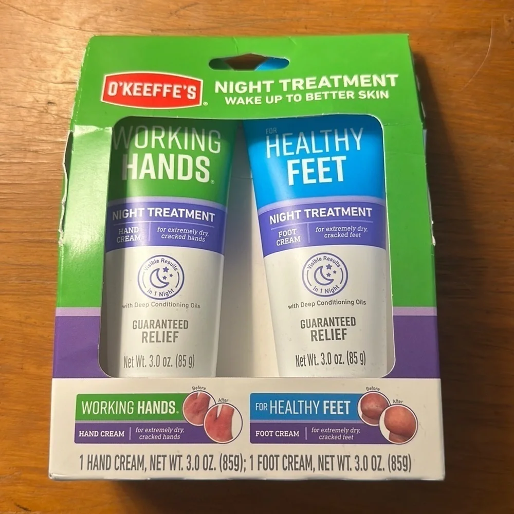 O’Keefe’s Night Treatment Working Hands and Healthy Feet 3.0oz.Each